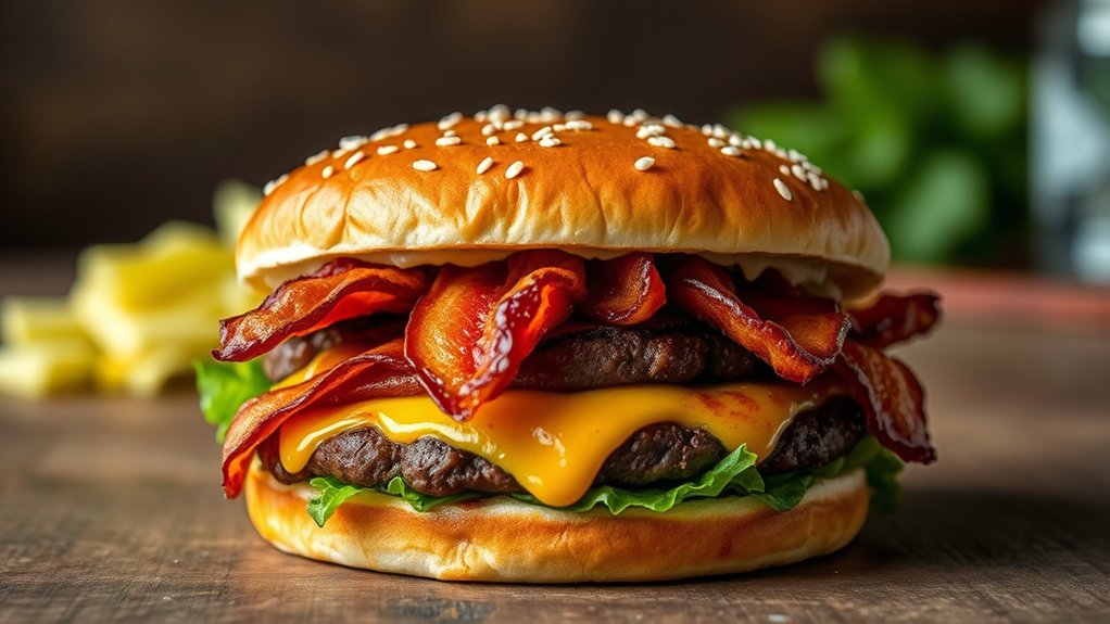 bacon beef cheese toppings