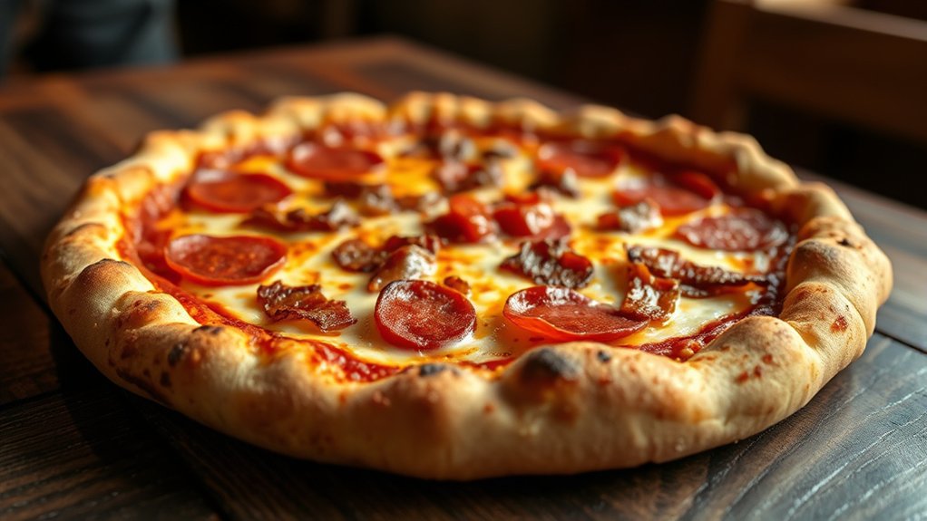 hearty flavorful meat pizza