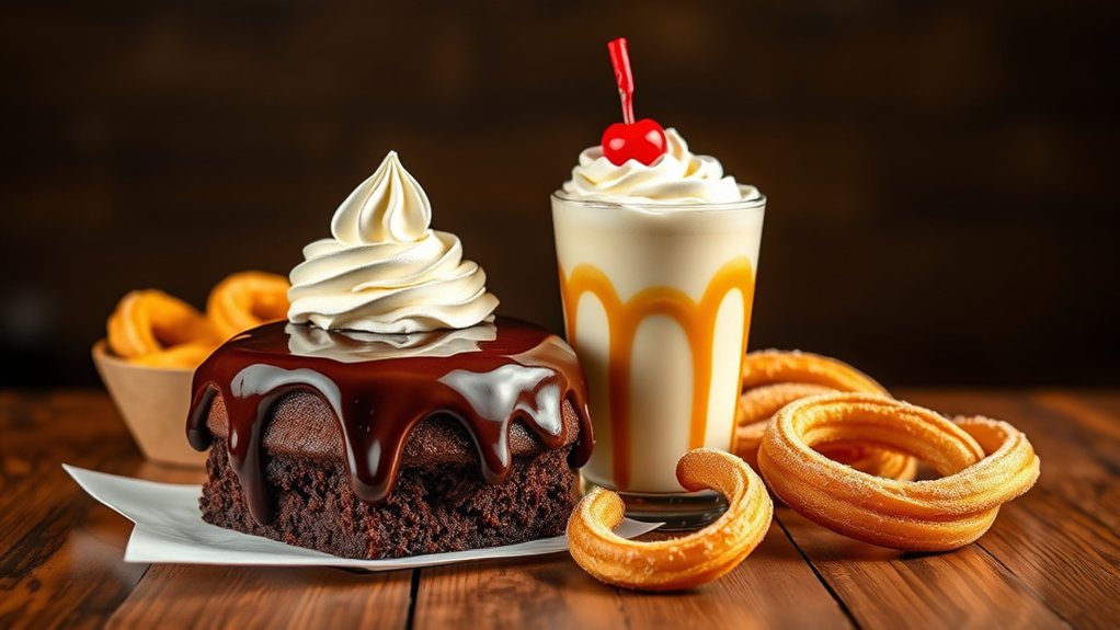 sweet desserts and milkshakes